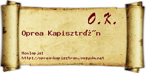 Oprea Kapisztrán névjegykártya